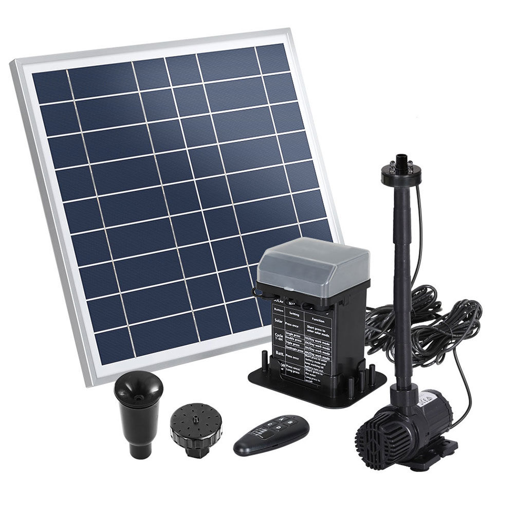 Solar Pond Pump with Battery Kit LED Lights 9.8FT Solar Pond Pump with Battery Kit LED Lights 9.8FT
