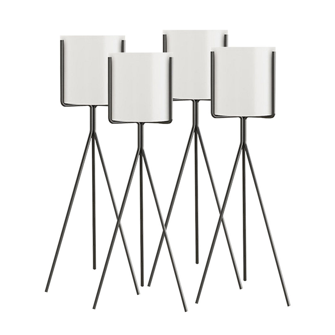 4x 80cm tripod flower pot plant stand with white flowerpot holder rack indoor display 4x 80cm tripod flower pot plant stand with white flowerpot holder rack indoor display