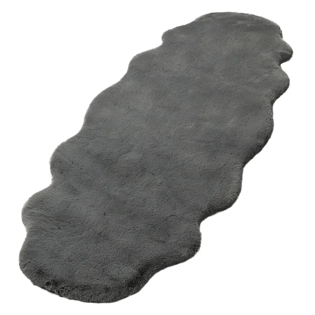 Floor Rug Area Rugs Cloud Fluffy 60X160cm Grey Floor Rug Area Rugs Cloud Fluffy 60X160cm Grey