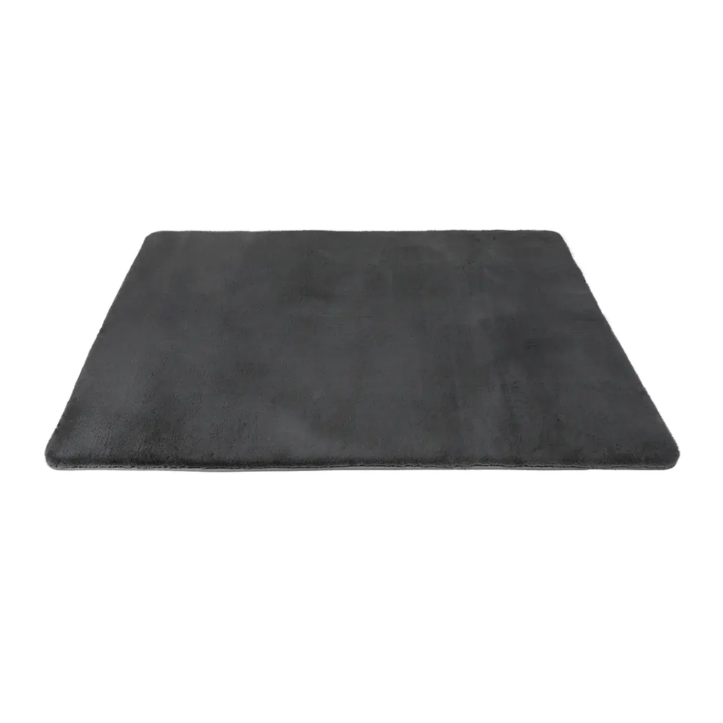 Floor Rugs Area Rug Fluffy Faux 140X200CM Grey Floor Rugs Area Rug Fluffy Faux 140X200CM Grey