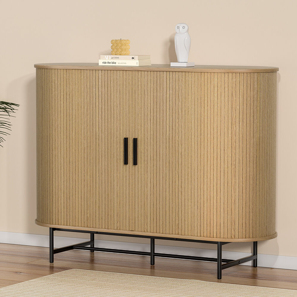 Artiss Buffet Sideboard Cupboard Cabinet Sliding Doors Pantry Storage Oak PIIA Artiss Buffet Sideboard Cupboard Cabinet Sliding Doors Pantry Storage Oak PIIA