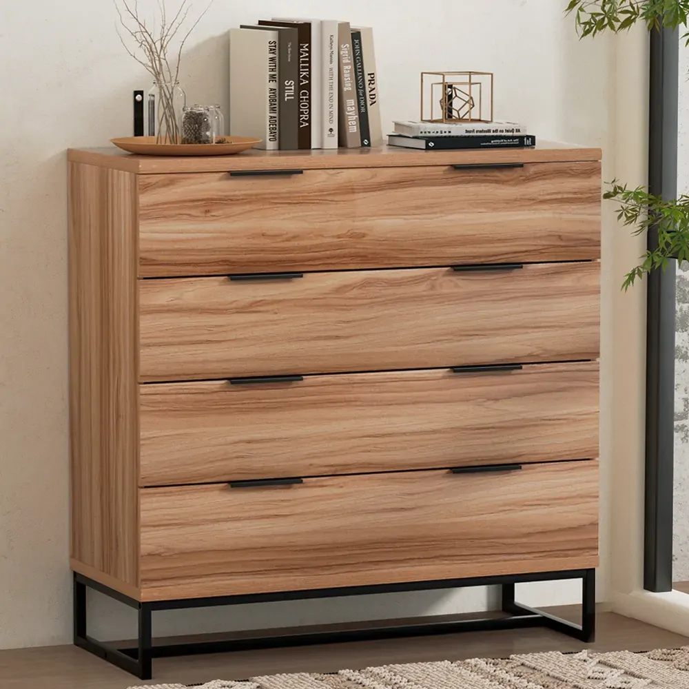 4 Chest of Drawers Cabinet Dresser Table Tallboy Storage Bedroom Rust Oak 4 Chest of Drawers Cabinet Dresser Table Tallboy Storage Bedroom Rust Oak