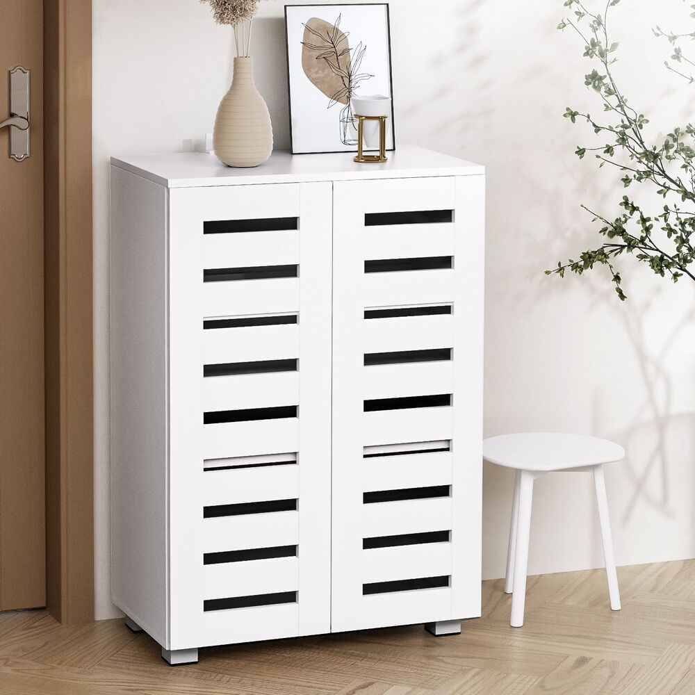 Artiss Shoe Rack Storage Cabinet 20 Pairs 5-tier White Alster Artiss Shoe Rack Storage Cabinet 20 Pairs 5-tier White Alster