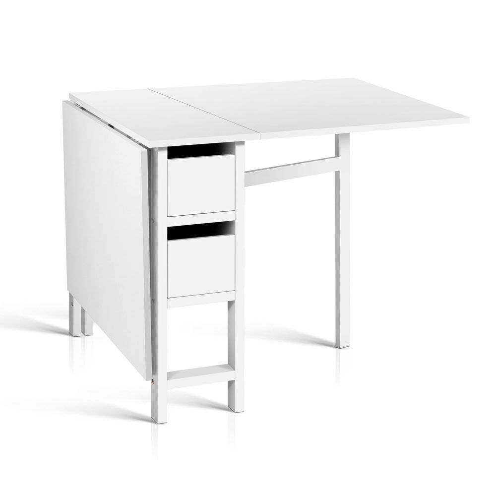 Artiss Dining Table Rectangular Extendable White Artiss Dining Table Rectangular Extendable White