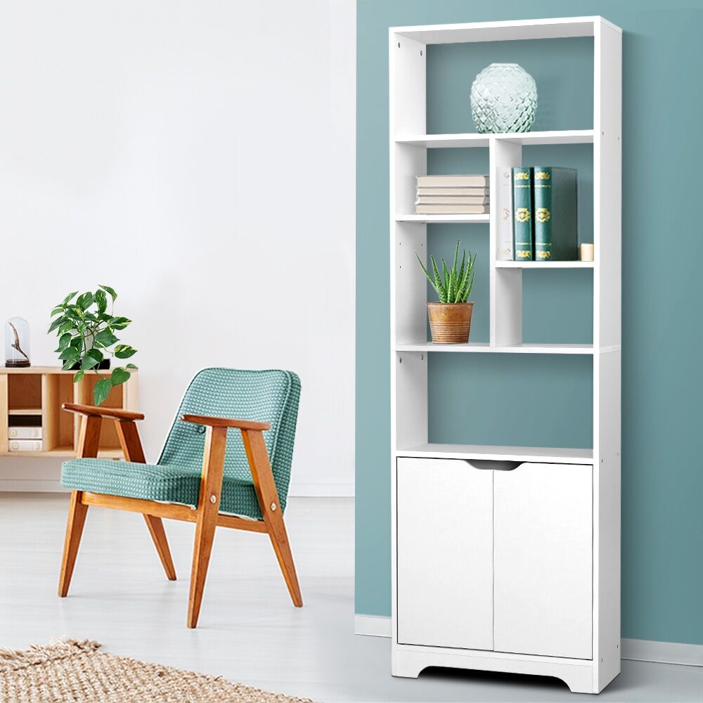 Bookshelf with Cabinet - GINA White Bookshelf with Cabinet - GINA White