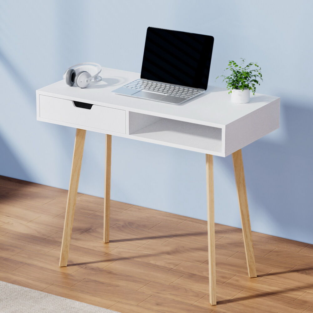 Computer Desk Drawer Cabinet Shelf White 90CM Computer Desk Drawer Cabinet Shelf White 90CM