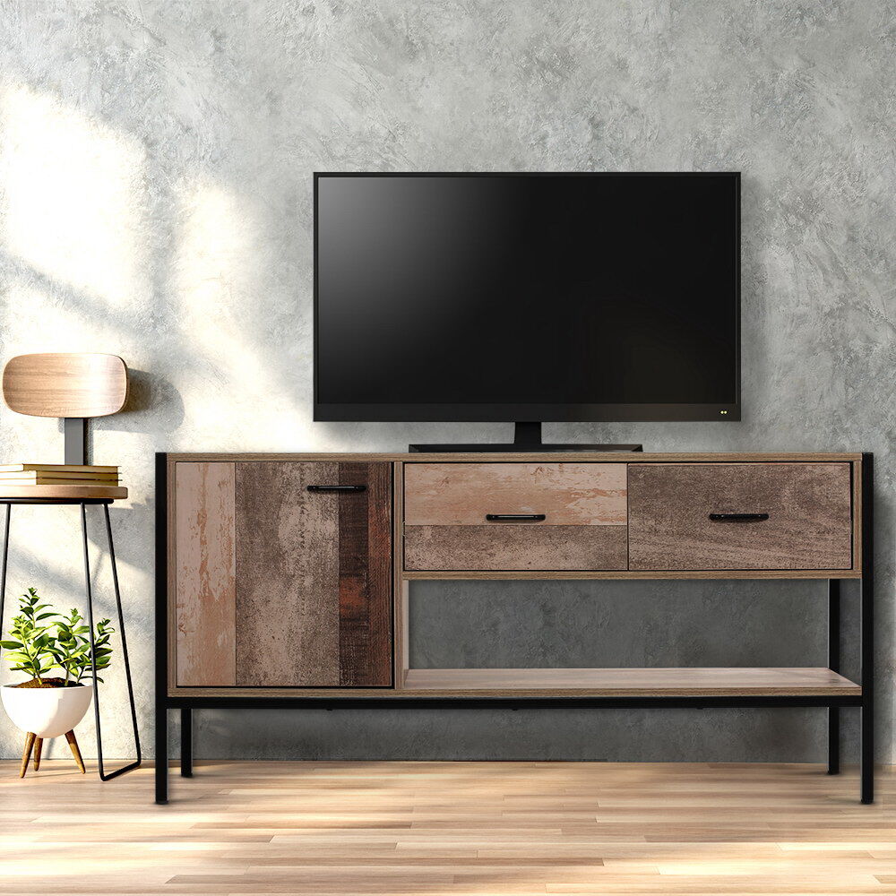 Reidsville TV Stand Entertainment Unit Storage Cabinet Industrial Rustic Wooden 120cm Reidsville TV Stand Entertainment Unit Storage Cabinet Industrial Rustic Wooden 120cm