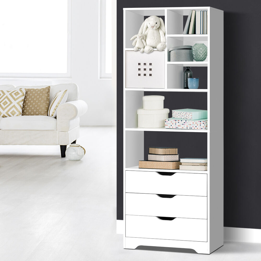Bookshelf with Drawers - NANA White Bookshelf with Drawers - NANA White
