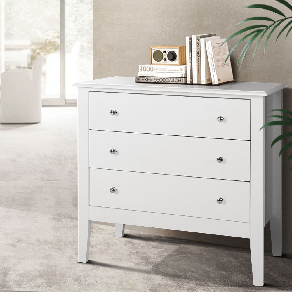 3 Chest of Drawers - BRITTANY White 3 Chest of Drawers - BRITTANY White