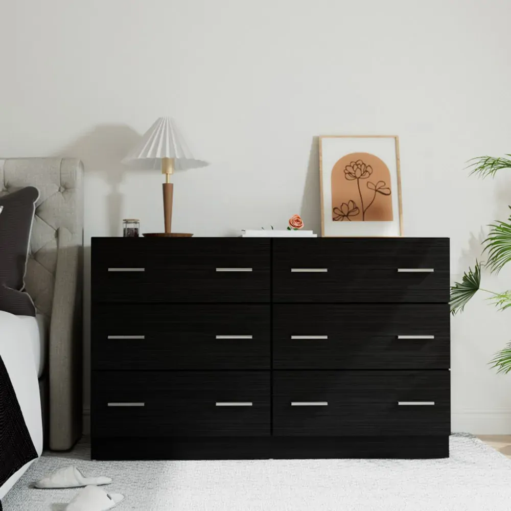 6 Chest of Drawers - VEDA Black 6 Chest of Drawers - VEDA Black