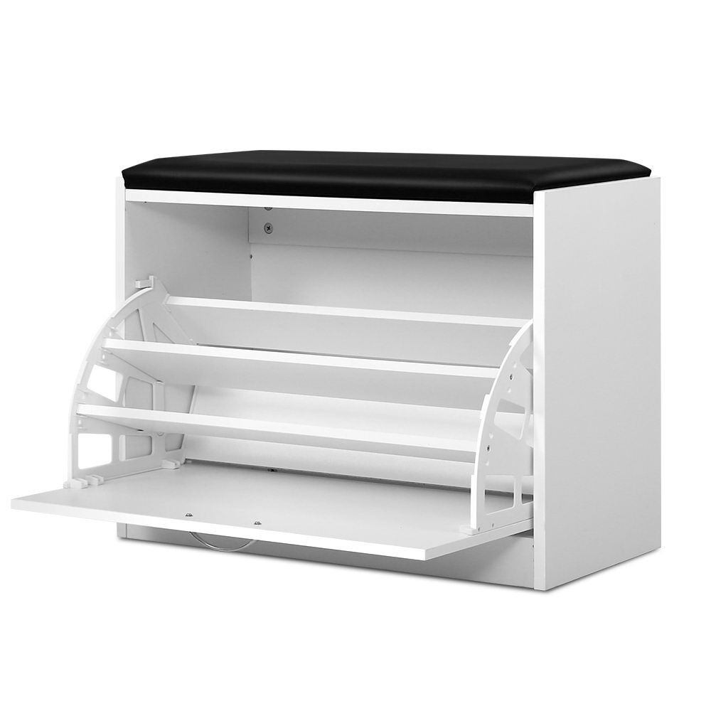 Artiss Shoe Cabinet Bench Shoes Storage Rack Organiser Drawer White 15 Pairs Artiss Shoe Cabinet Bench Shoes Storage Rack Organiser Drawer White 15 Pairs