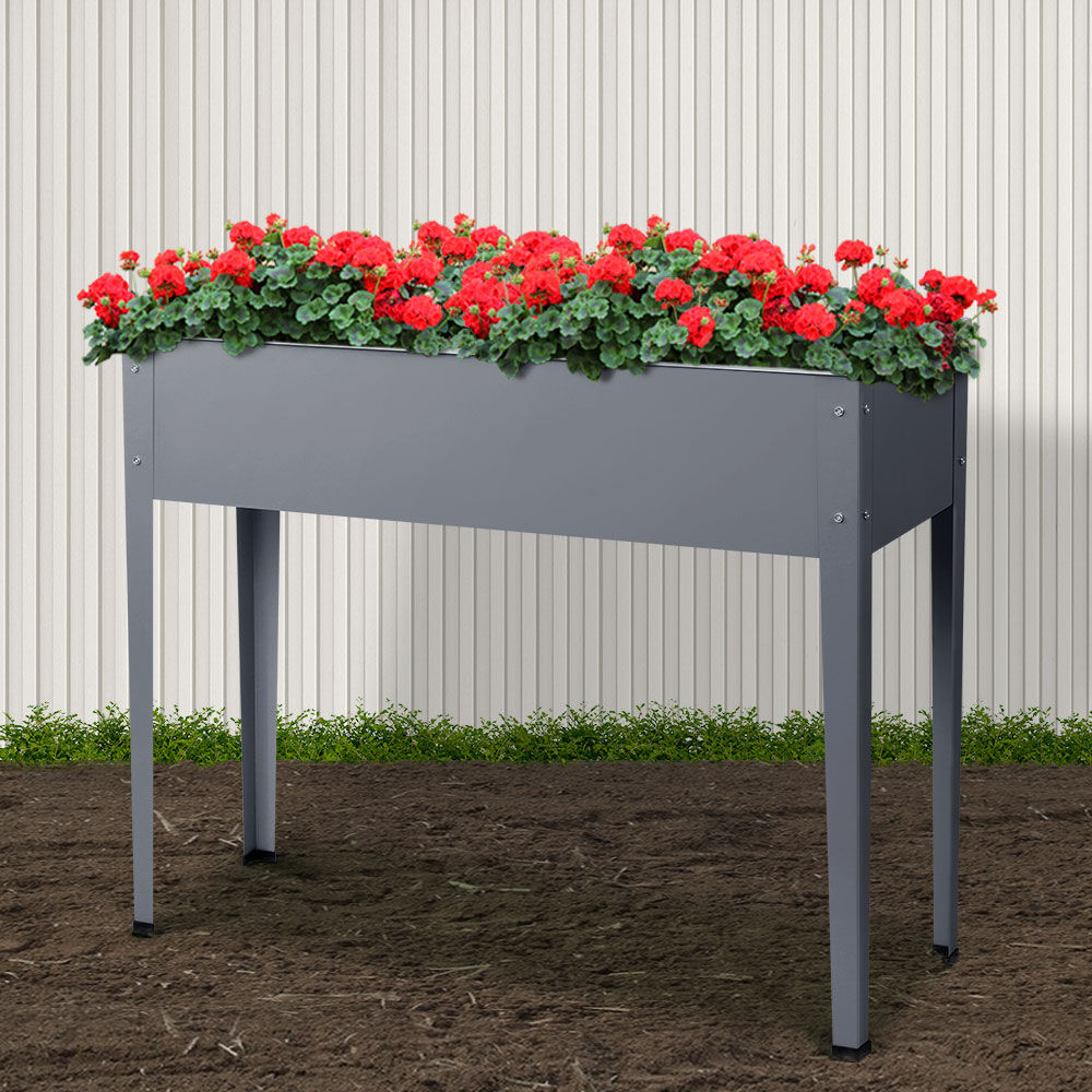Green Fingers Garden Bed Elevated 100X80X30cm Planter Box Container Galvanised Green Fingers Garden Bed Elevated 100X80X30cm Planter Box Container Galvanised