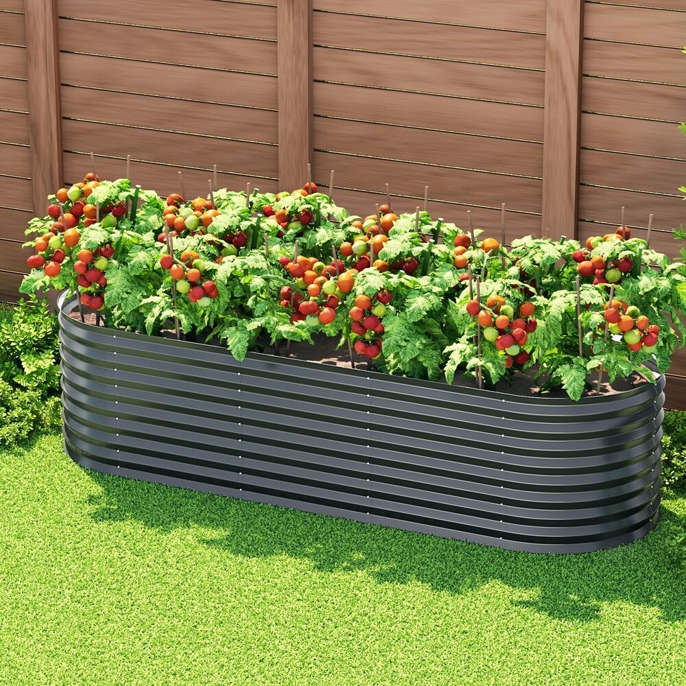 Greenfingers Garden Bed 240X80X56cm Oval Planter Box Greenfingers Garden Bed 240X80X56cm Oval Planter Box