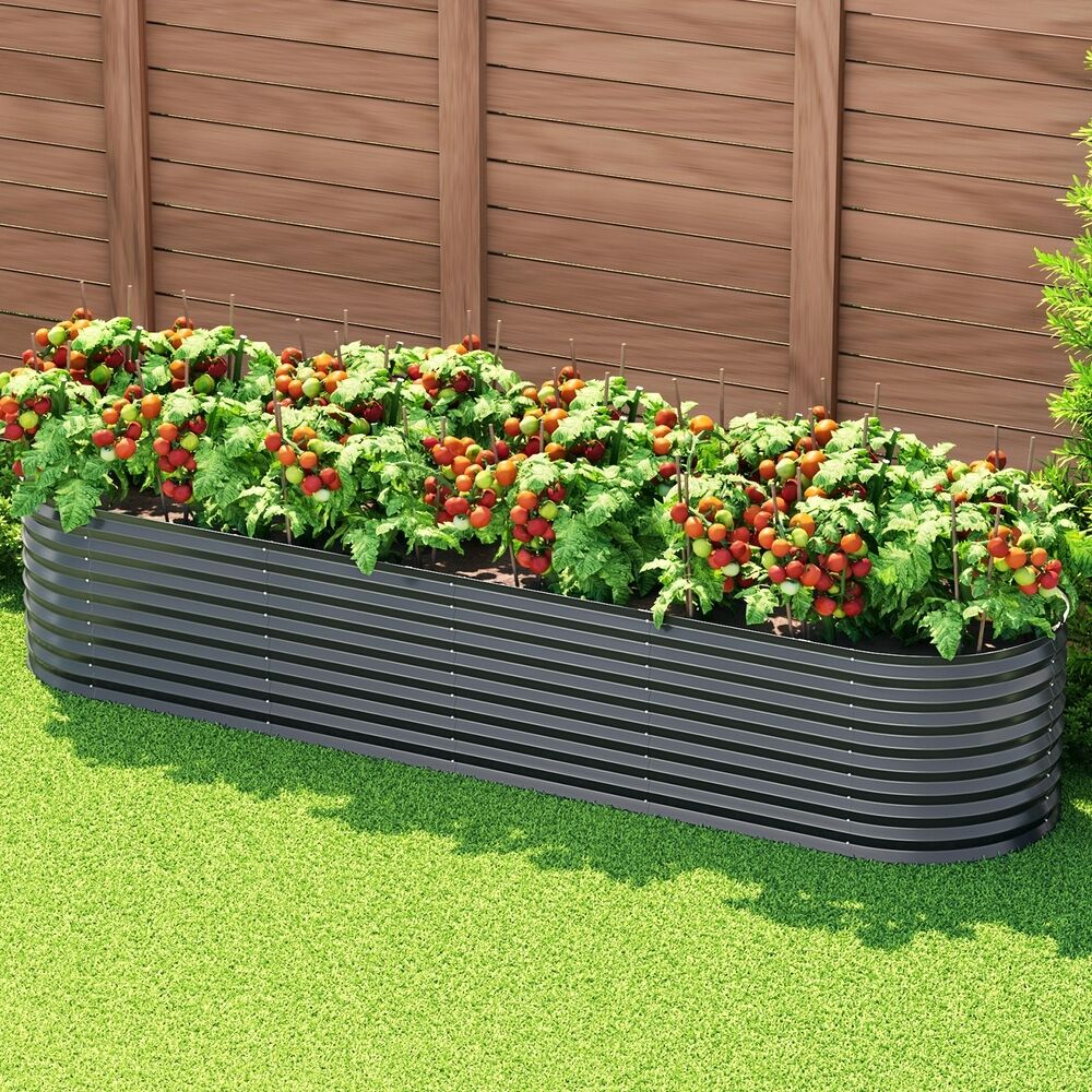 Green Fingers Garden Bed 320X80X56cm Oval Planter Box Green Fingers Garden Bed 320X80X56cm Oval Planter Box