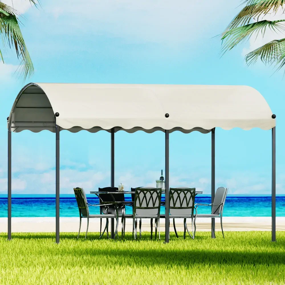 Gazebo Marquee 4x3m Outdoor Event Wedding Tent Camping Party Shade Iron Art Canopy Beige Gazebo Marquee 4x3m Outdoor Event Wedding Tent Camping Party Shade Iron Art Canopy Beige