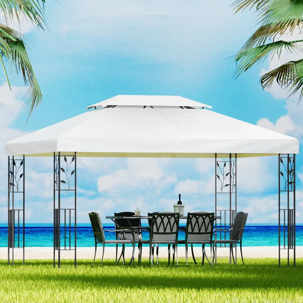 Gazebo 4x3m Marquee Outdoor Wedding Party Event Tent Home Iron Art Shade White Gazebo 4x3m Marquee Outdoor Wedding Party Event Tent Home Iron Art Shade White