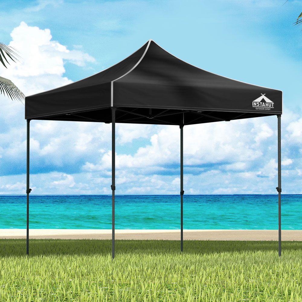 Instahut Gazebo Pop Up Marquee 3x3m Folding Tent Wedding Outdoor Camping Canopy Gazebos Shade Black Instahut Gazebo Pop Up Marquee 3x3m Folding Tent Wedding Outdoor Camping Canopy Gazebos Shade Black