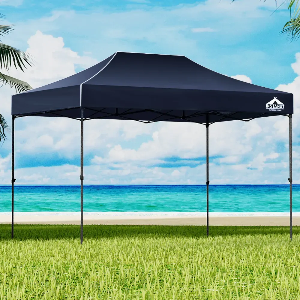 Gazebo Pop Up 3x4.5m w/Base Podx4 Marquee Folding Outdoor Wedding Camping Tent Shade Canopy Navy Gazebo Pop Up 3x4.5m w/Base Podx4 Marquee Folding Outdoor Wedding Camping Tent Shade Canopy Navy