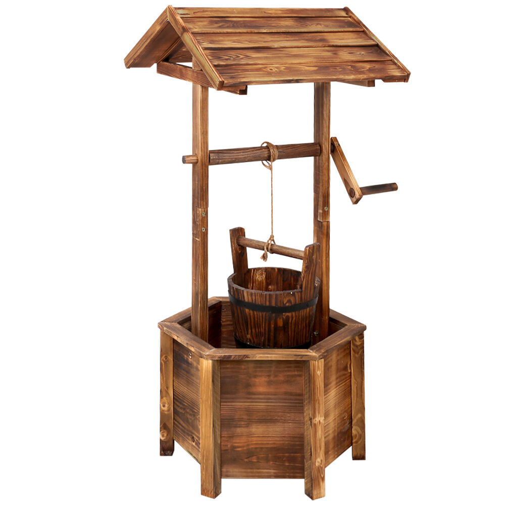 Gardeon Garden Decor Outdoor Ornament Wooden Wishing Well Gardeon Garden Decor Outdoor Ornament Wooden Wishing Well