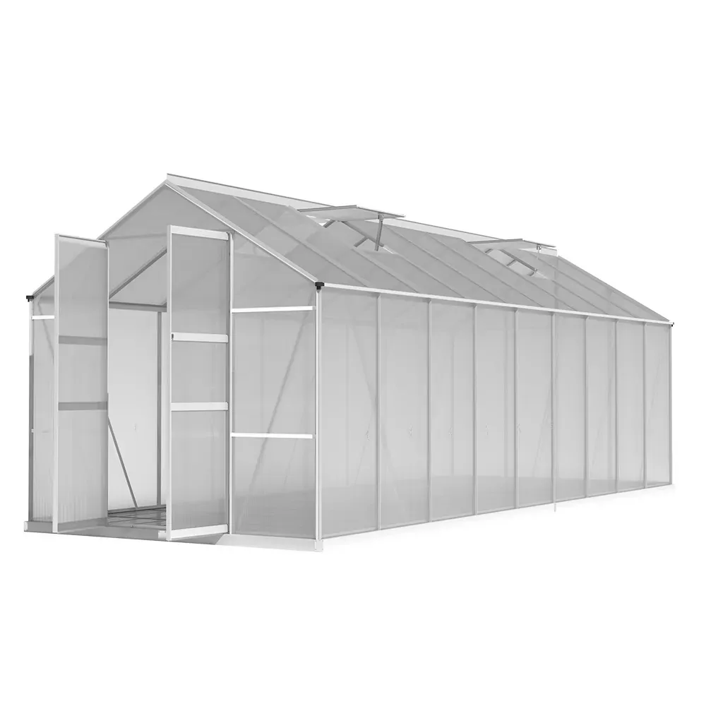 Greenhouse 5.1x2.5x2.26M Double Doors Aluminium Green House Garden Shed Greenhouse 5.1x2.5x2.26M Double Doors Aluminium Green House Garden Shed