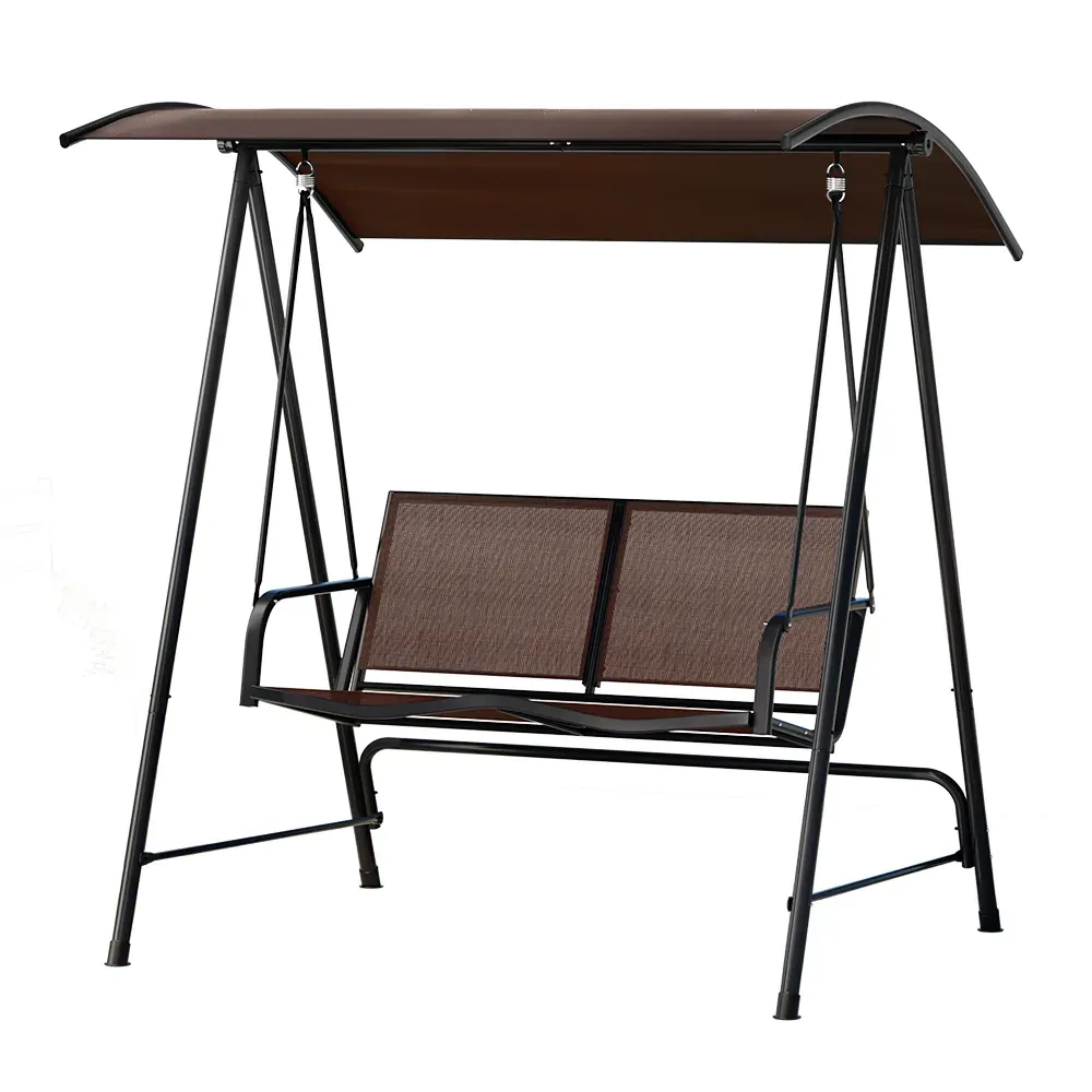 Outdoor Swing Chair Garden Bench Furniture Canopy 2 Seater Brown Outdoor Swing Chair Garden Bench Furniture Canopy 2 Seater Brown