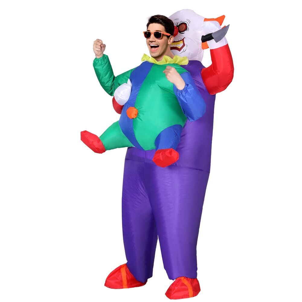Inflatable Clown Costume Adult Suit Blow Up Party Fancy Dress Halloween Cosplay Inflatable Clown Costume Adult Suit Blow Up Party Fancy Dress Halloween Cosplay