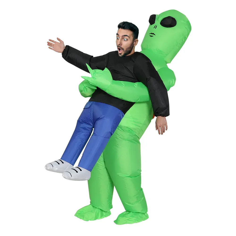Inflatable Green Alien Costume Adult Suit Blow Up Party Fancy Dress Halloween Cosplay Inflatable Green Alien Costume Adult Suit Blow Up Party Fancy Dress Halloween Cosplay