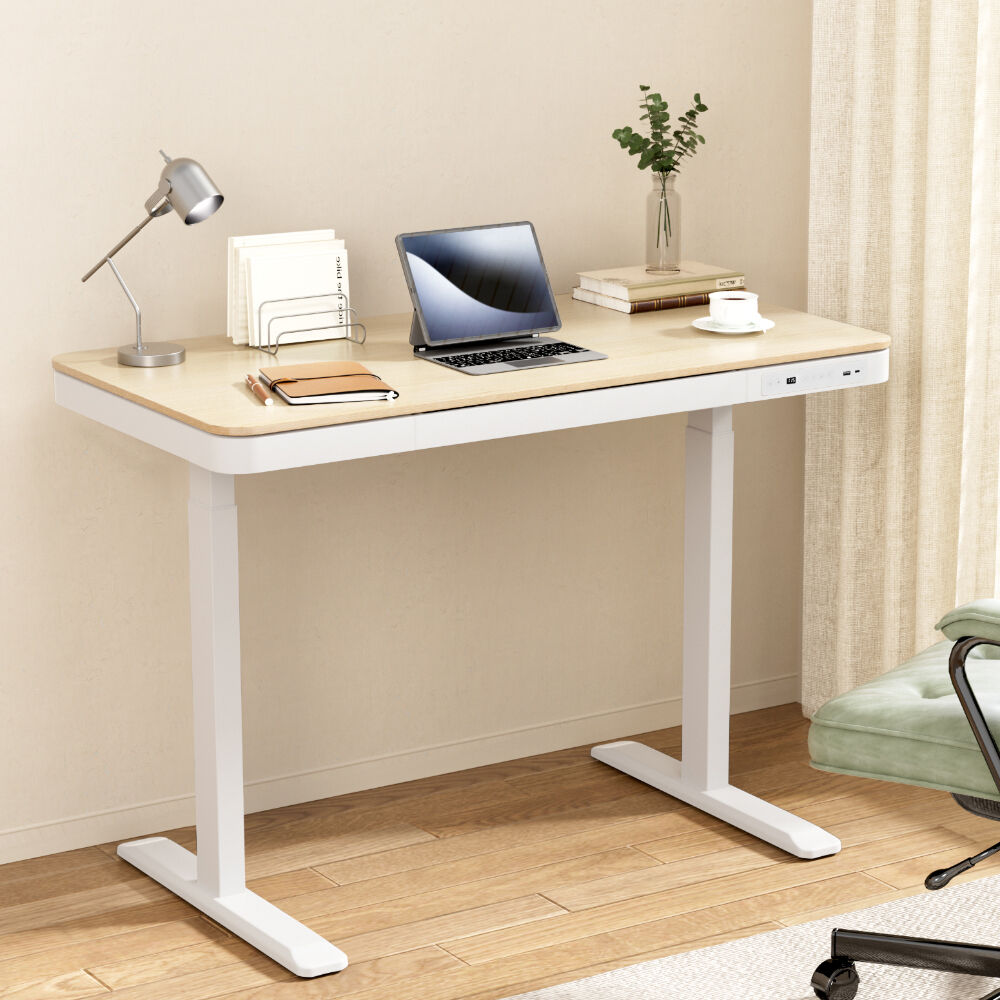 Standing Desk Motorised Electric Dual Motor Draw 120CM Oak Standing Desk Motorised Electric Dual Motor Draw 120CM Oak
