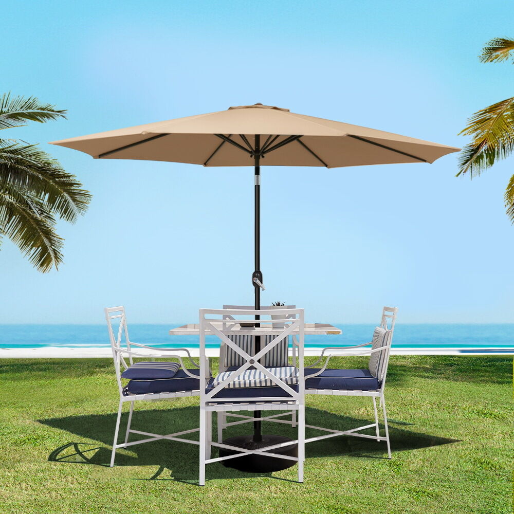 Outdoor Umbrella Umbrellas Beach Pole Garden Tilt Sun Patio UV 2.7m Outdoor Umbrella Umbrellas Beach Pole Garden Tilt Sun Patio UV 2.7m