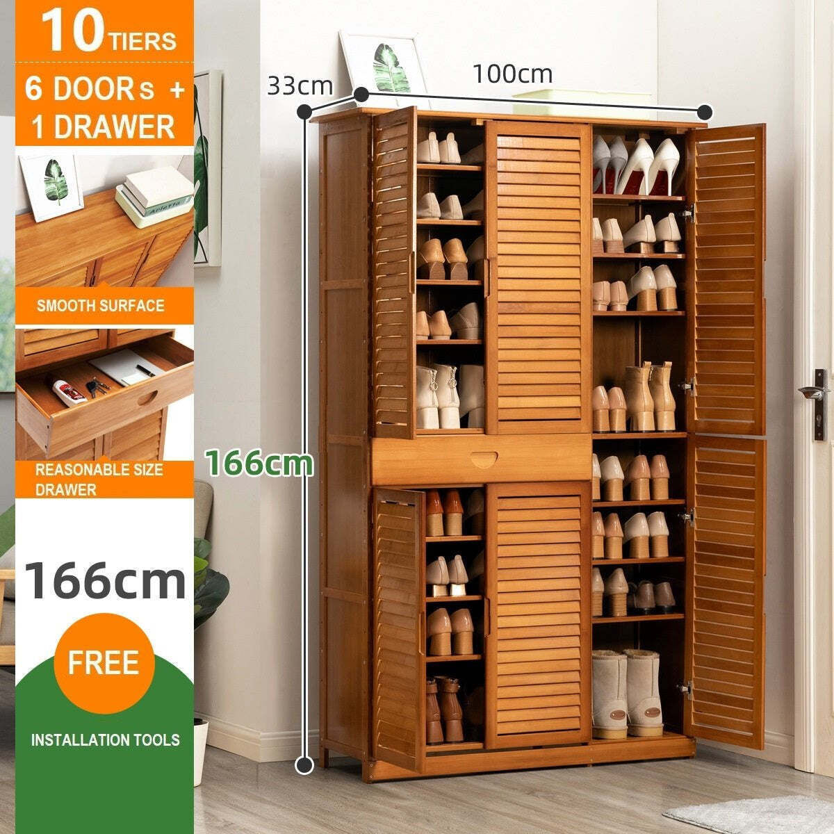 Bamboo Large Capacity Storage Shelf Shoe Rack Cabinet Bamboo Large Capacity Storage Shelf Shoe Rack Cabinet