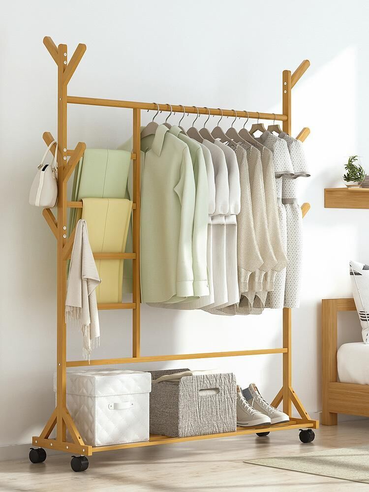 Portable Coat Stand Rack Rail Clothes Hat Garment Hanger Hook with Shelf Bamboo 9 Hook Portable Coat Stand Rack Rail Clothes Hat Garment Hanger Hook with Shelf Bamboo 9 Hook