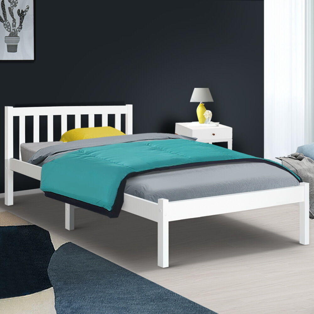 Waroonee Bed Frame Wooden Bed Base Pine Timber Mattress Foundation Waroonee Bed Frame Wooden Bed Base Pine Timber Mattress Foundation