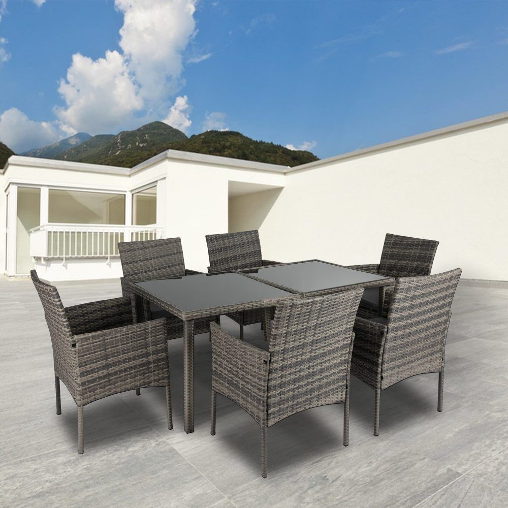 Outdoor Minimalist Wicker 6-Seater Dining Set Outdoor Minimalist Wicker 6-Seater Dining Set