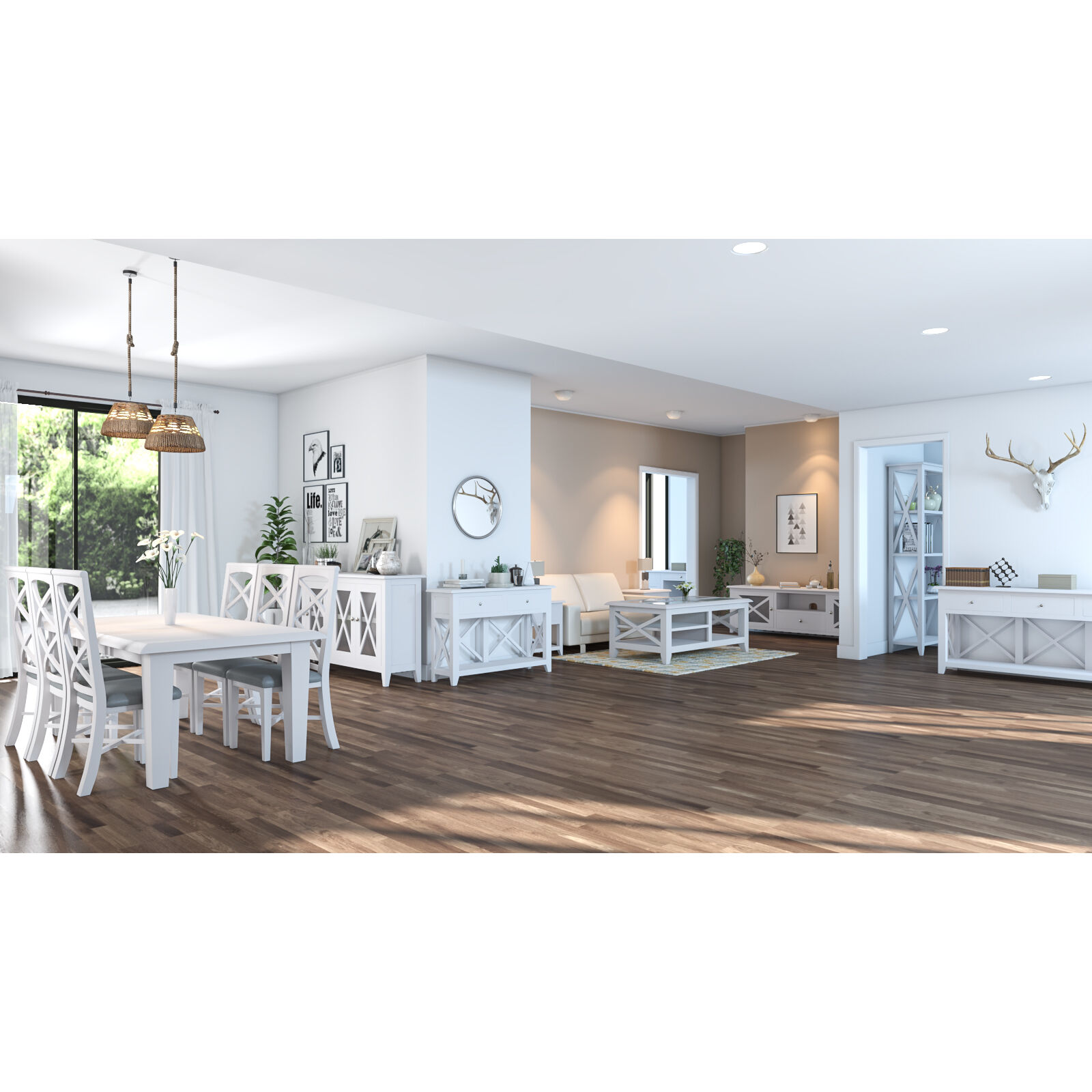 Daisy Dining Table Solid Acacia Timber Wood Hampton Furniture - White Daisy Dining Table Solid Acacia Timber Wood Hampton Furniture - White
