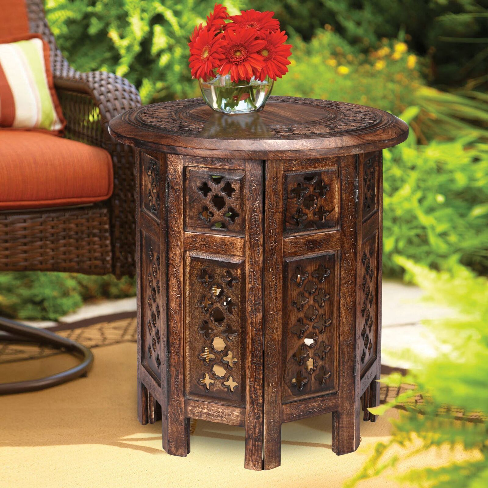 Desborough Scilla Rubber Wood Timber Round 45cm Side Table Desborough Scilla Rubber Wood Timber Round 45cm Side Table