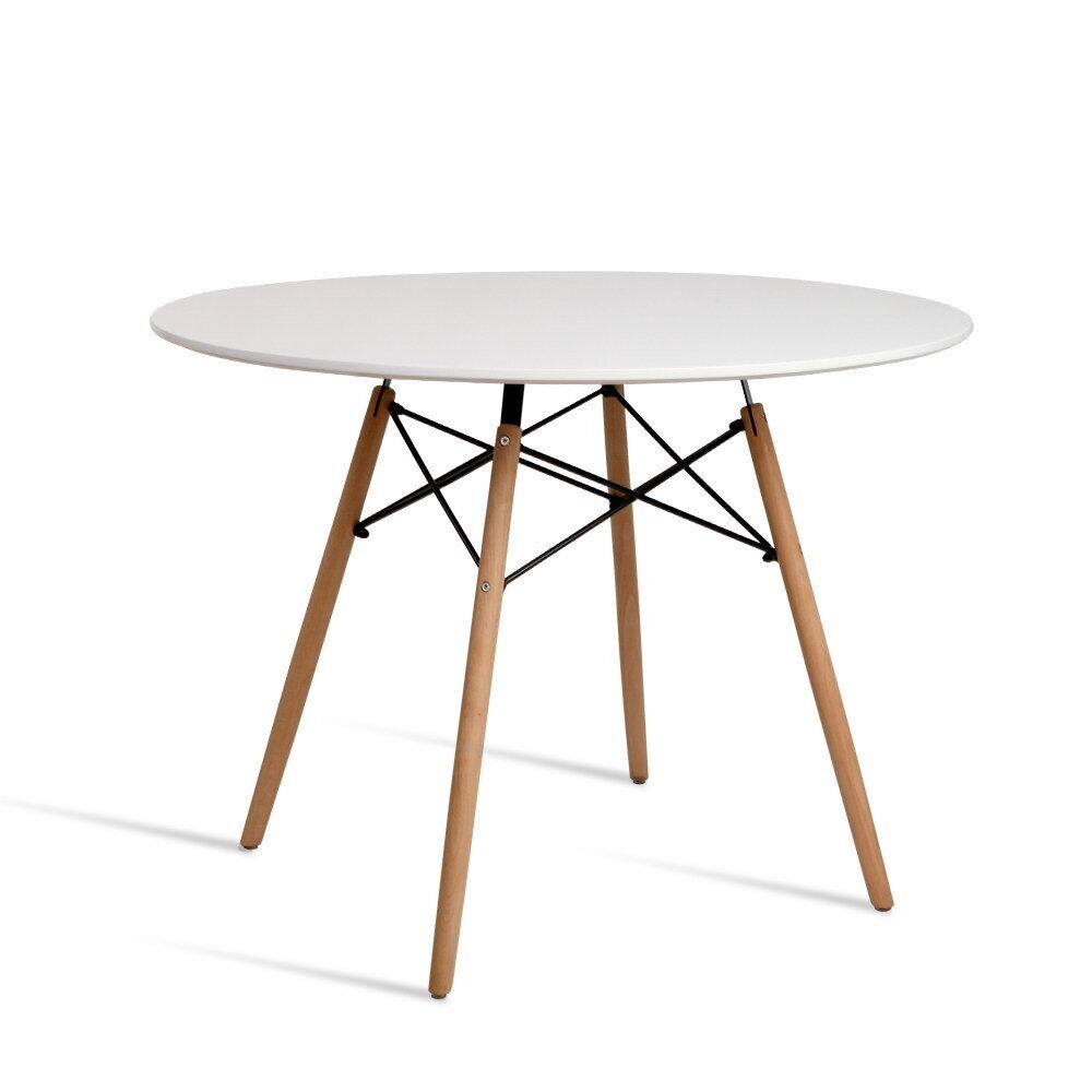 Dining Table 4 Seater Round Replica DSW Eiffel Kitchen Timber White Dining Table 4 Seater Round Replica DSW Eiffel Kitchen Timber White