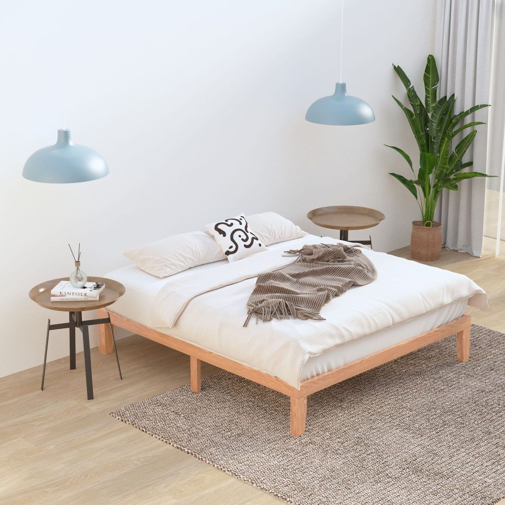 Warm Wooden Natural Bed Base Frame Warm Wooden Natural Bed Base Frame