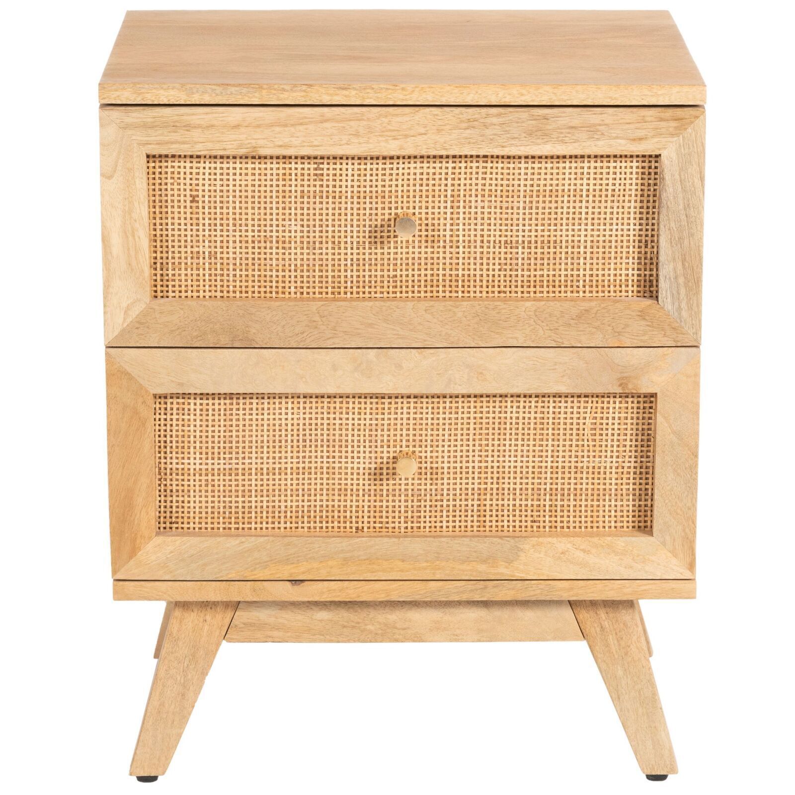 Urmston Bedside Table Drawer Storage Cabinet Solid Mango Wood Rattan Natural Urmston Bedside Table Drawer Storage Cabinet Solid Mango Wood Rattan Natural