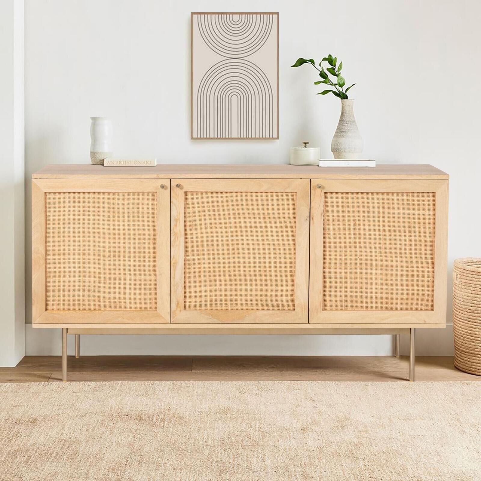 Martina Buffet Table Sideboard Door Solid Mango Wood Storage Cabinet Martina Buffet Table Sideboard Door Solid Mango Wood Storage Cabinet