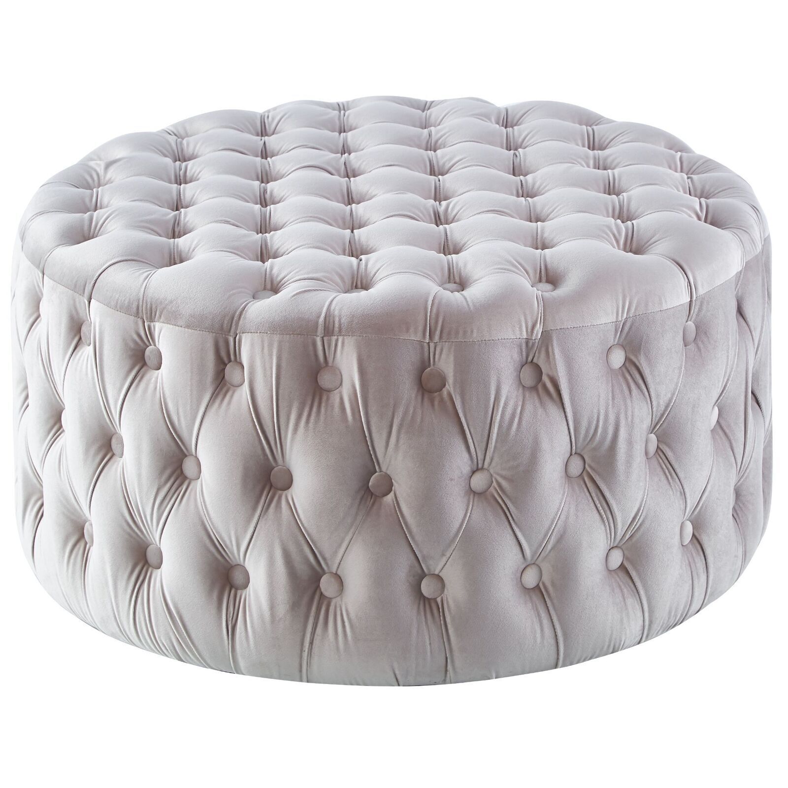 Cosmos Tufted Velvet Fabric Round Ottoman Footstools Cosmos Tufted Velvet Fabric Round Ottoman Footstools