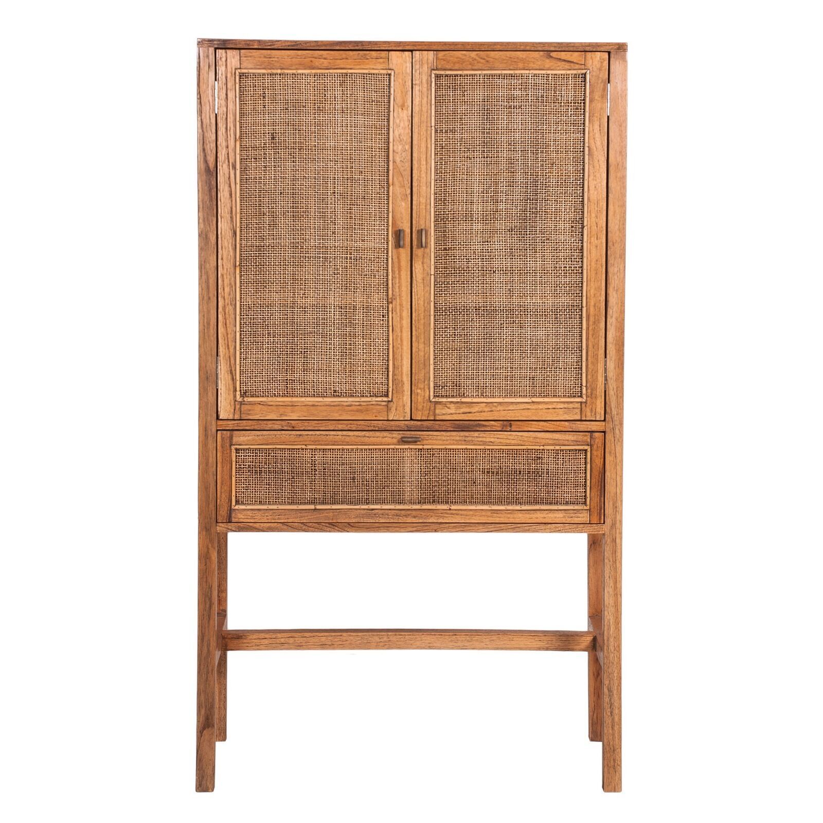 Jasmine Tall Storage Cabinet 90cm 2 Door 1 Drawer Mindi Wood Rattan Jasmine Tall Storage Cabinet 90cm 2 Door 1 Drawer Mindi Wood Rattan