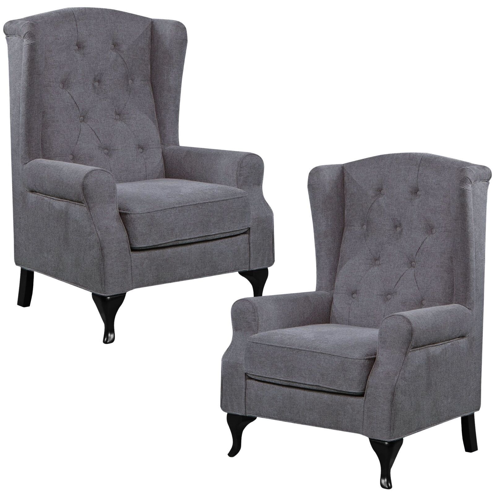 Mellowly Wing Back Chair Sofa Chesterfield Armchair Fabric Uplholstered Mellowly Wing Back Chair Sofa Chesterfield Armchair Fabric Uplholstered