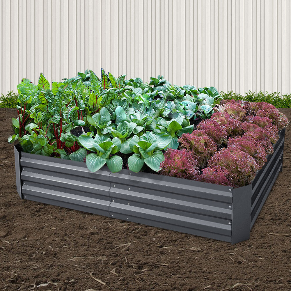 Garden Bed 2PCS Galvanised Steel Raised Planter Garden Bed 2PCS Galvanised Steel Raised Planter