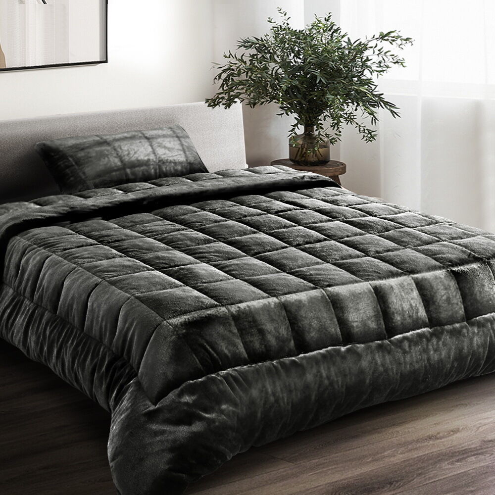 Bedding Faux Mink Quilt Charcoal Bedding Faux Mink Quilt Charcoal