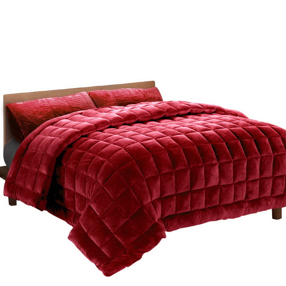 Bedding Faux Mink Quilt Burgundy Bedding Faux Mink Quilt Burgundy