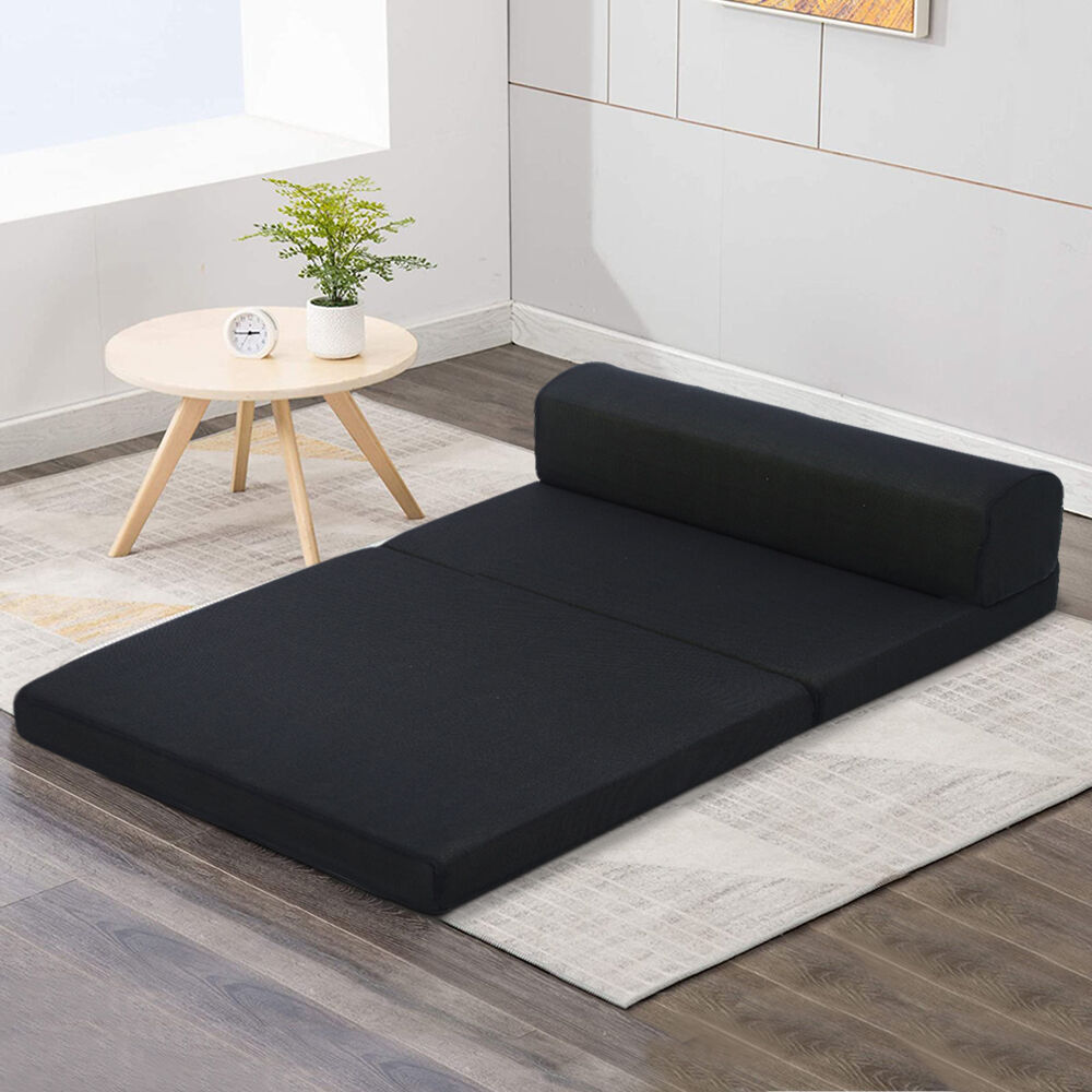 Barnoldswick Bedding Folding Foam Mattress Portable Sofa Bed Mat Air Mesh Fabric Black Barnoldswick Bedding Folding Foam Mattress Portable Sofa Bed Mat Air Mesh Fabric Black