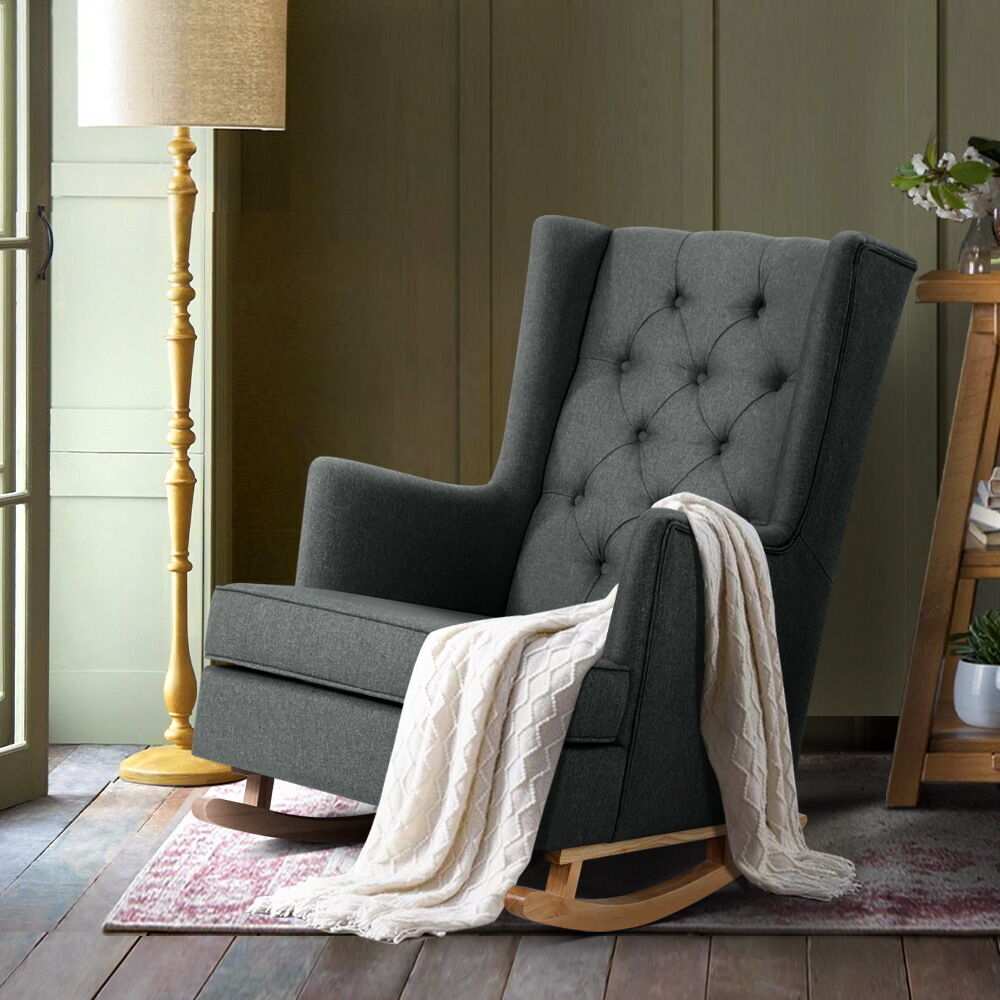 Rocking Armchair Feedining Chair Fabric Armchairs Lounge Recliner Rocking Armchair Feedining Chair Fabric Armchairs Lounge Recliner