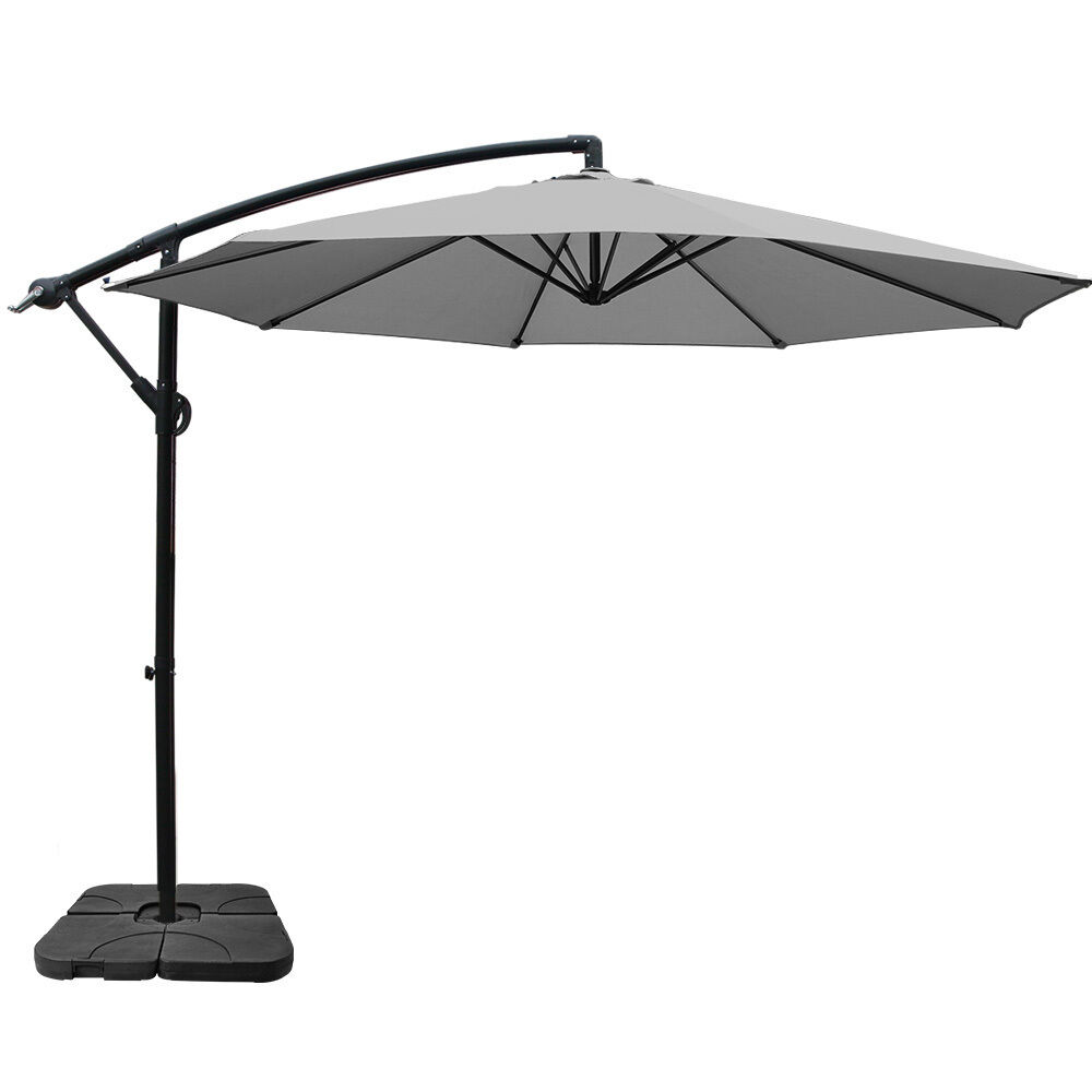 3M Umbrella with Base Outdoor Umbrellas Cantilever Sun Beach Garden Patio 3M Umbrella with Base Outdoor Umbrellas Cantilever Sun Beach Garden Patio