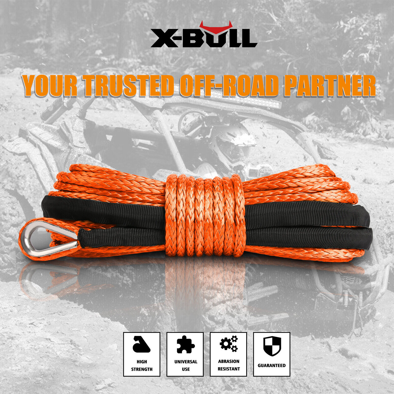 X-BULL Winch Rope Dyneema Synthetic Rope 5.5mm x 13m Tow Recovery Offroad 4wd. X-BULL Winch Rope Dyneema Synthetic Rope 5.5mm x 13m Tow Recovery Offroad 4wd.