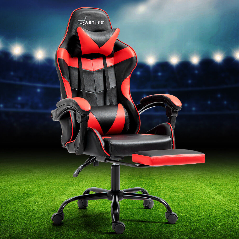 Office Chair Leather Gaming Chairs Footrest Recliner Study Work Office Chair Leather Gaming Chairs Footrest Recliner Study Work